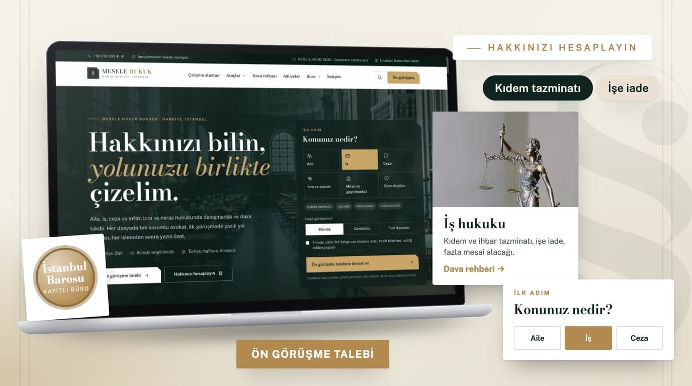 Mesele Hukuk, Hukuk Bürosu web sitesi prototipi