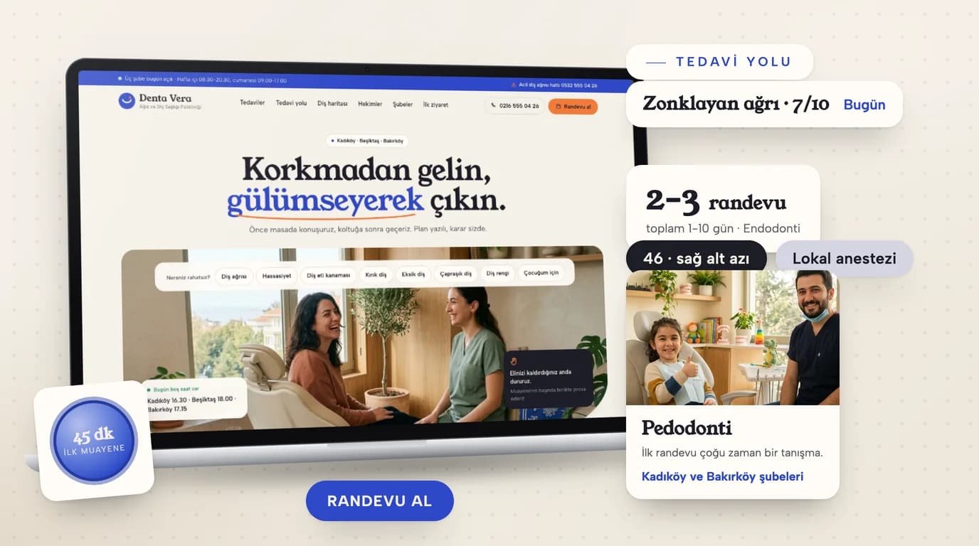 Denta Vera, Ağız & Diş Sağlığı web sitesi prototipi