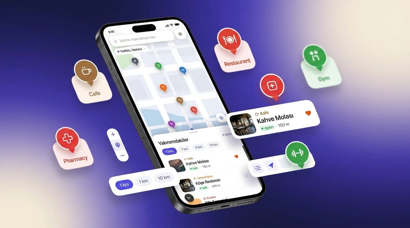 Yakınımda, Mobil Uygulama web sitesi prototipi