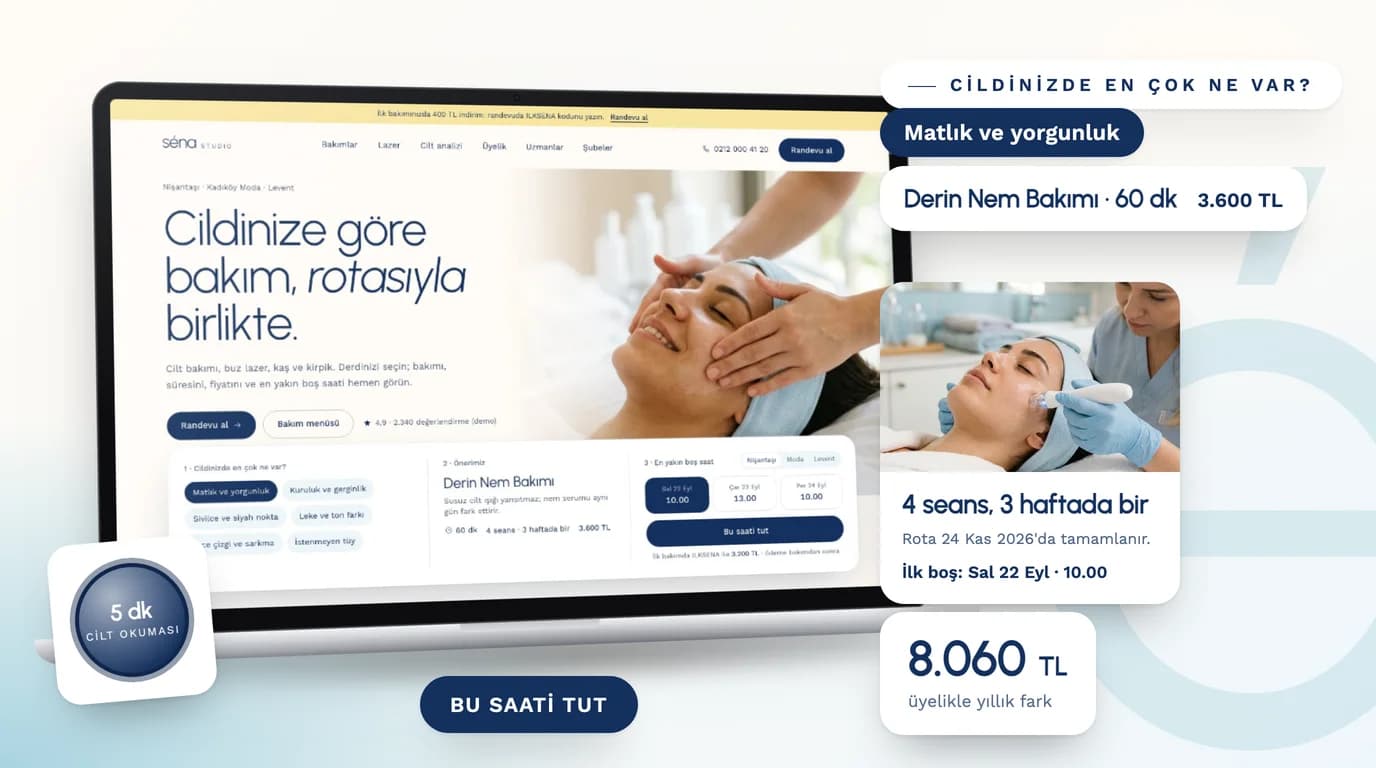 Séna Studio, Güzellik ve Bakım Merkezi web sitesi prototipi