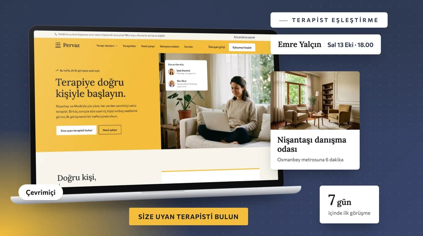 Pervaz, Psikolog ve Terapi Merkezi web sitesi prototipi