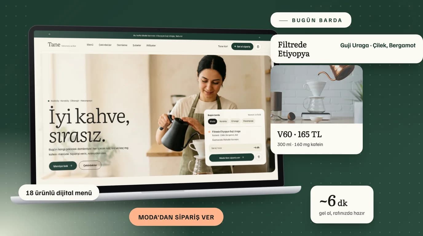 Tane, Yeni Nesil Kafe web sitesi prototipi