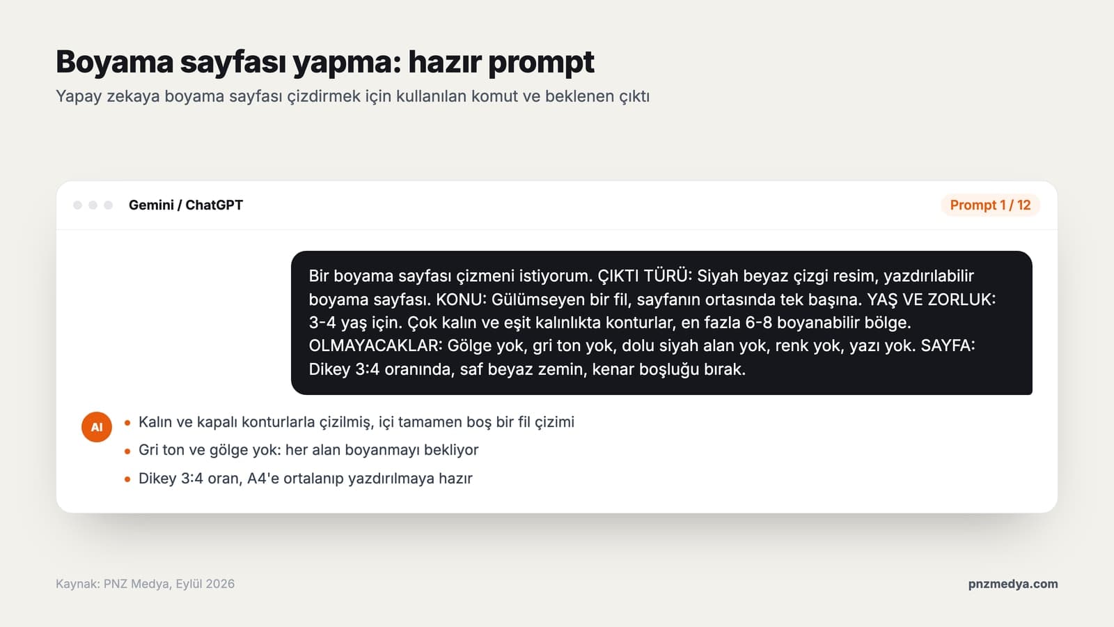Boyama Sayfası Yapma: 12 Hazır Yapay Zeka Promptu ve Yazdırma Rehberi (2026)