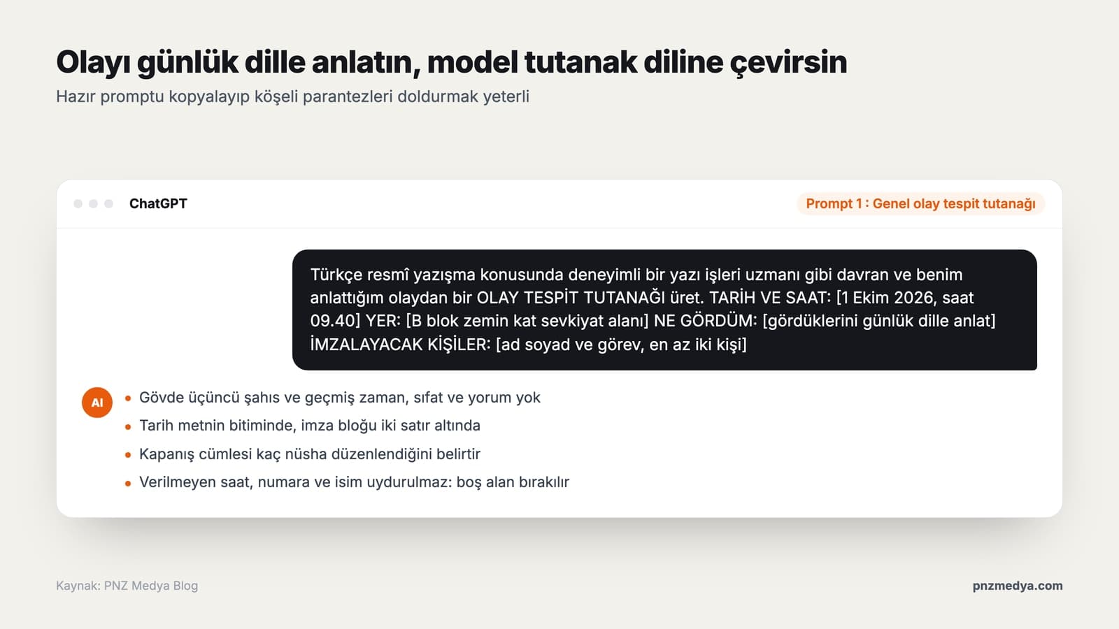 Tutanak Nasıl Yazılır? Tutanak Örneği, Kuralları ve 12 Prompt (2026)