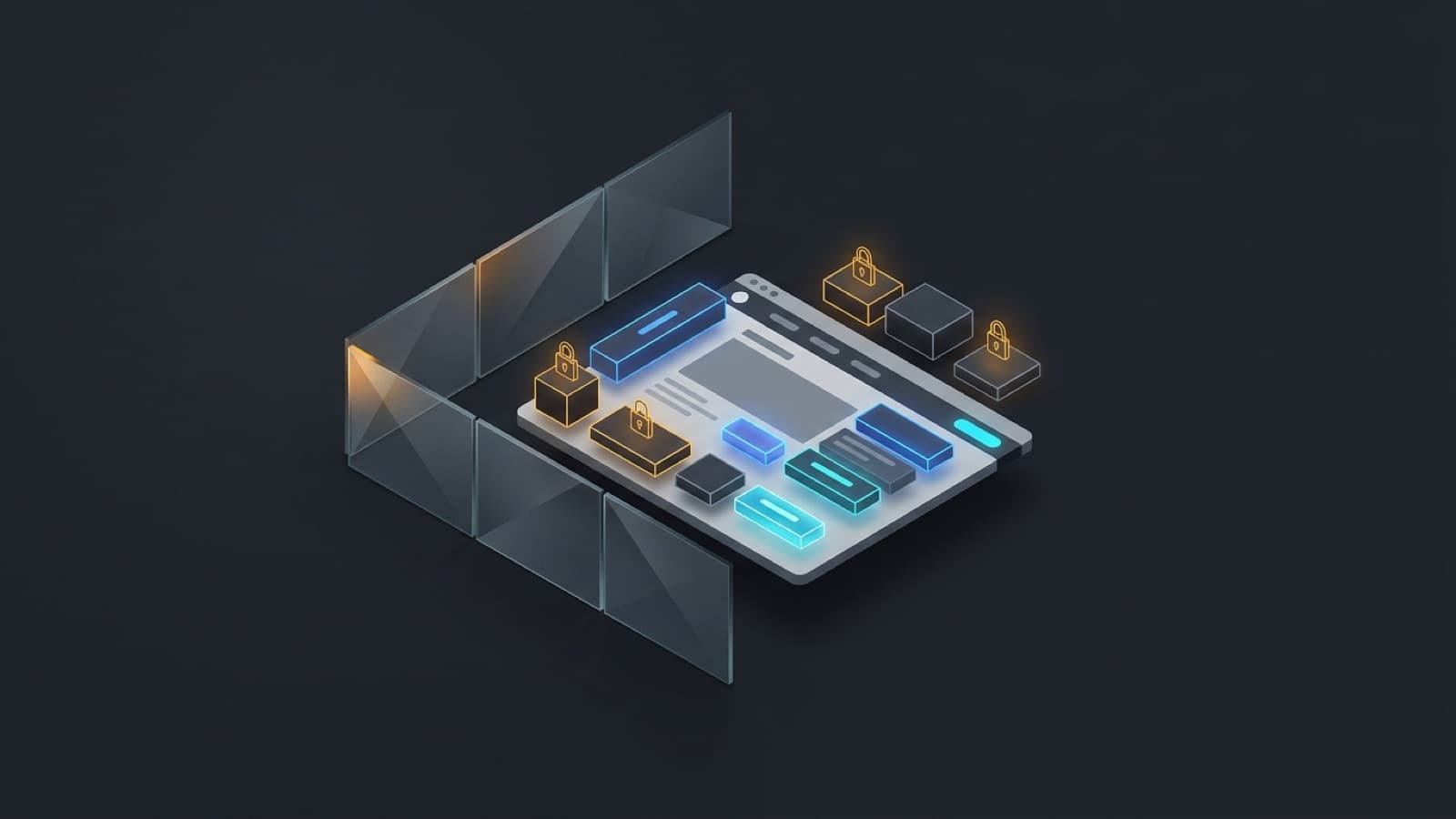 Ücretsiz yapay zeka web sitesi planlarında kilitli özellikleri gösteren izometrik illüstrasyon
