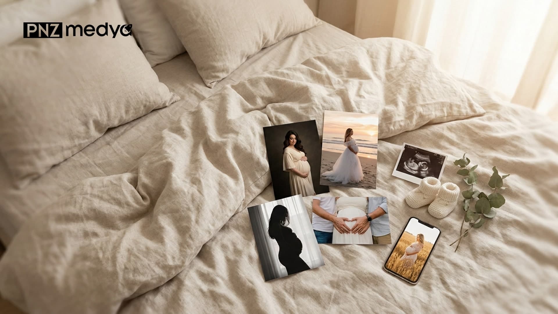 AI Maternity Photoshoot: 12 Prompts for Studio, Silhouette and Ultrasound Shots